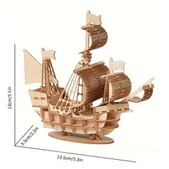 3D Wooden Puzzle Sailboat DIY Toy Office Decor Christmas Birthday Gift