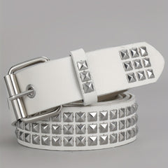 Men's Pin Buckle Belt Punk PU Leather Studded Jeans Waist Strap