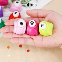 4pcs Craft Hole Punch Shape Set DIY Scrapbook Hole Puncher Mini Craft Punch