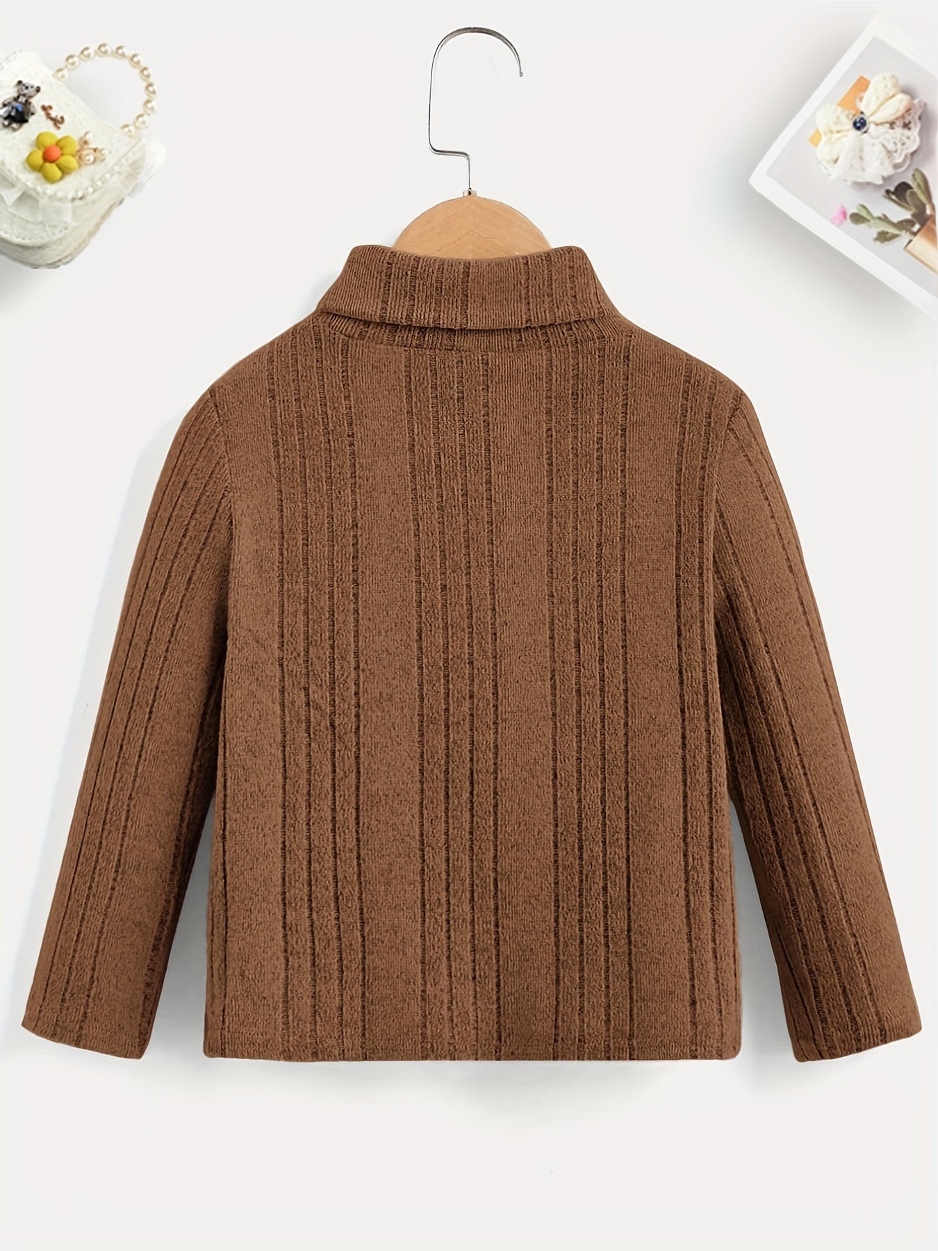 Boys Letter Print Sweater Round Neck Long Sleeve Knit Top