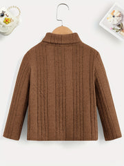 Boys Letter Print Sweater Round Neck Long Sleeve Knit Top
