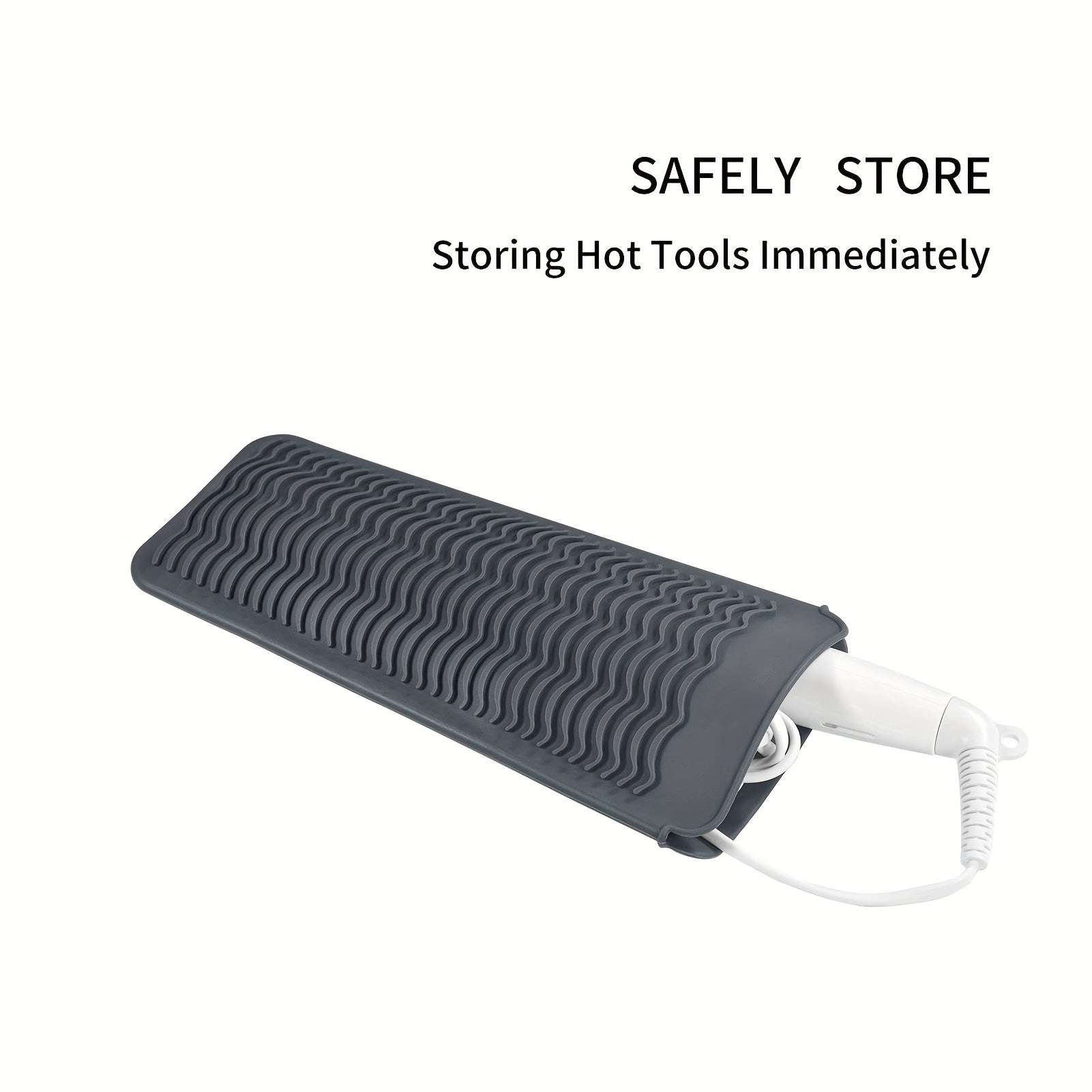 Heat Resistant Silicone Travel Mat for Curling Irons, Hair Straightener