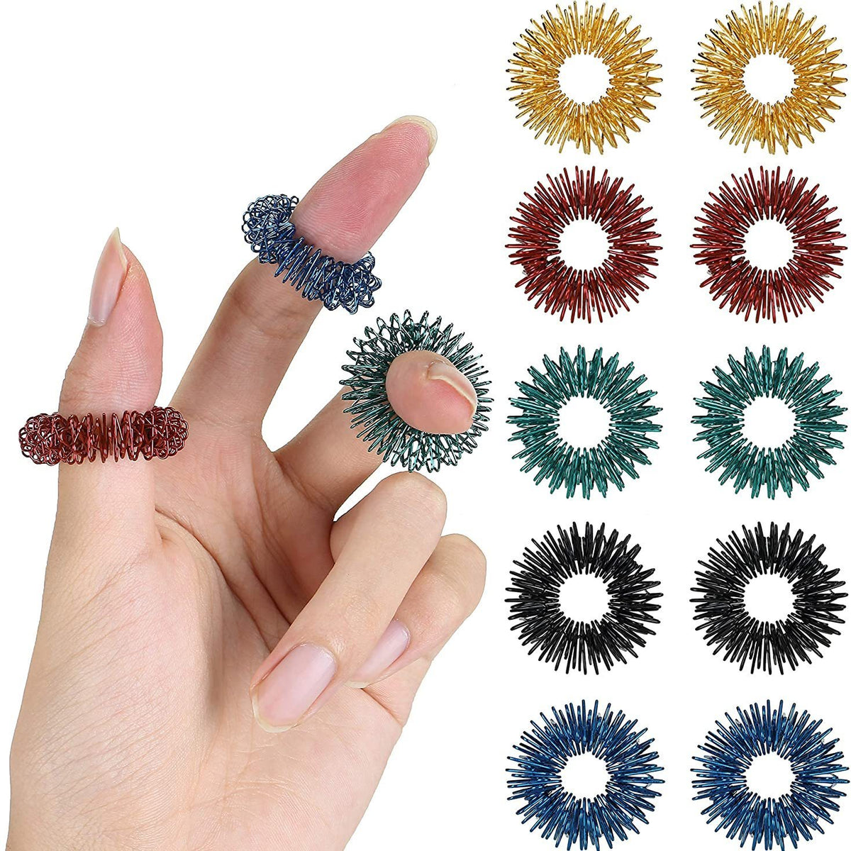 3 Pack Relax Massage Rings for Anxiety ADHD Soothing Emotional Management