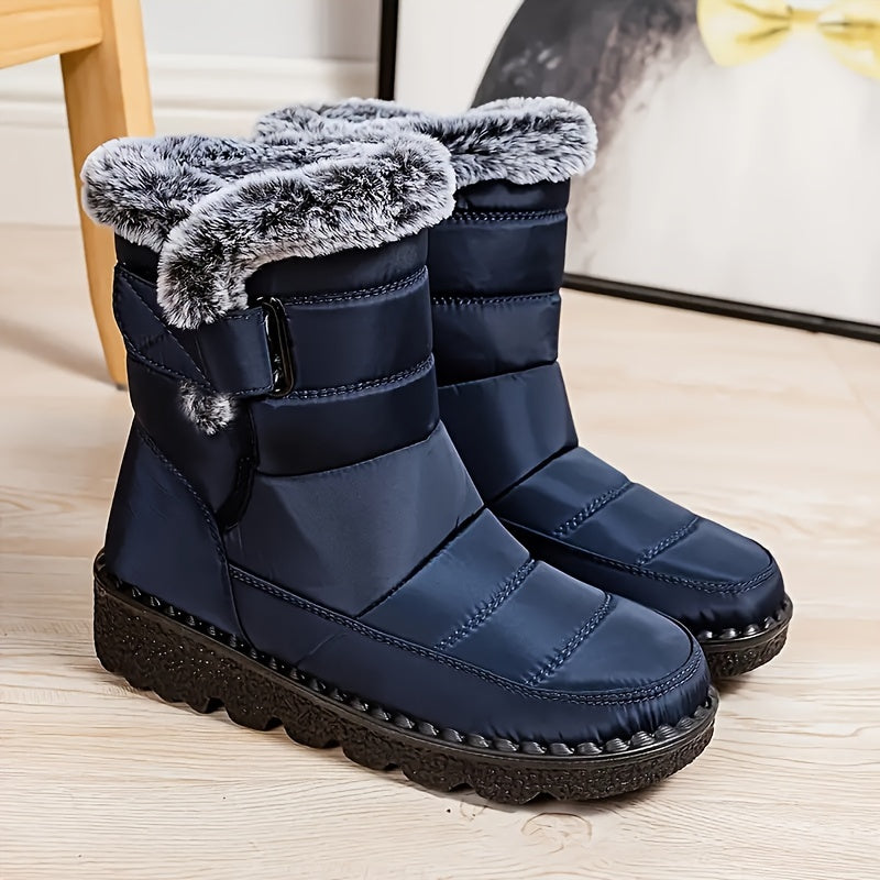 Waterproof Fur Fleece Lined High Top Snow Boots Thermal Winter Keep Warm Boots