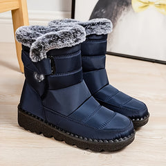 Waterproof Fur Fleece Lined High Top Snow Boots Thermal Winter Keep Warm Boots