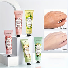5 Pack Hand Cream Set Natural Plant Fragrance Moisturizing Travel Size