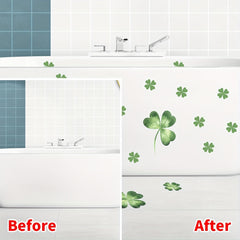 6Pcs Anti Slip Bathtub Stickers Four Leaf Clover Pattern