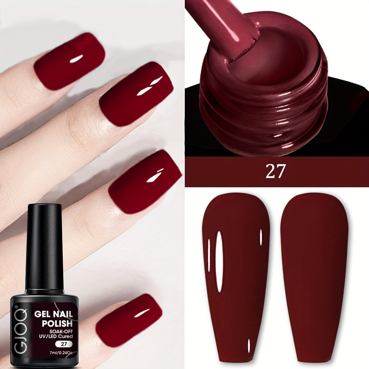 GJOQ Monochrome Gel Nail Polish - High Shine Finish