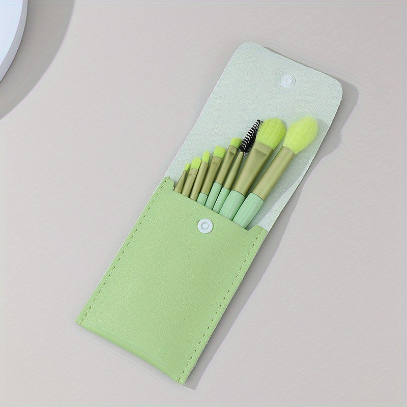 8pcs Candy Makeup Brush Set Portable Mini Travel