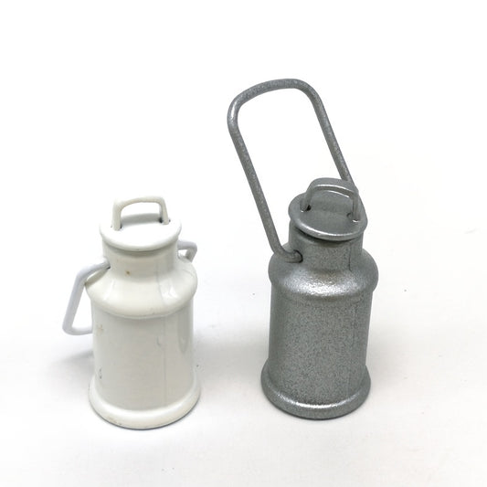 Mini Vintage Water Kettle & Milk Can for Dollhouse Kitchen Decor