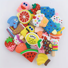 24pcs Cartoon Ice Cream Shoe Charms Resin DIY Accessories Clogs Buckle