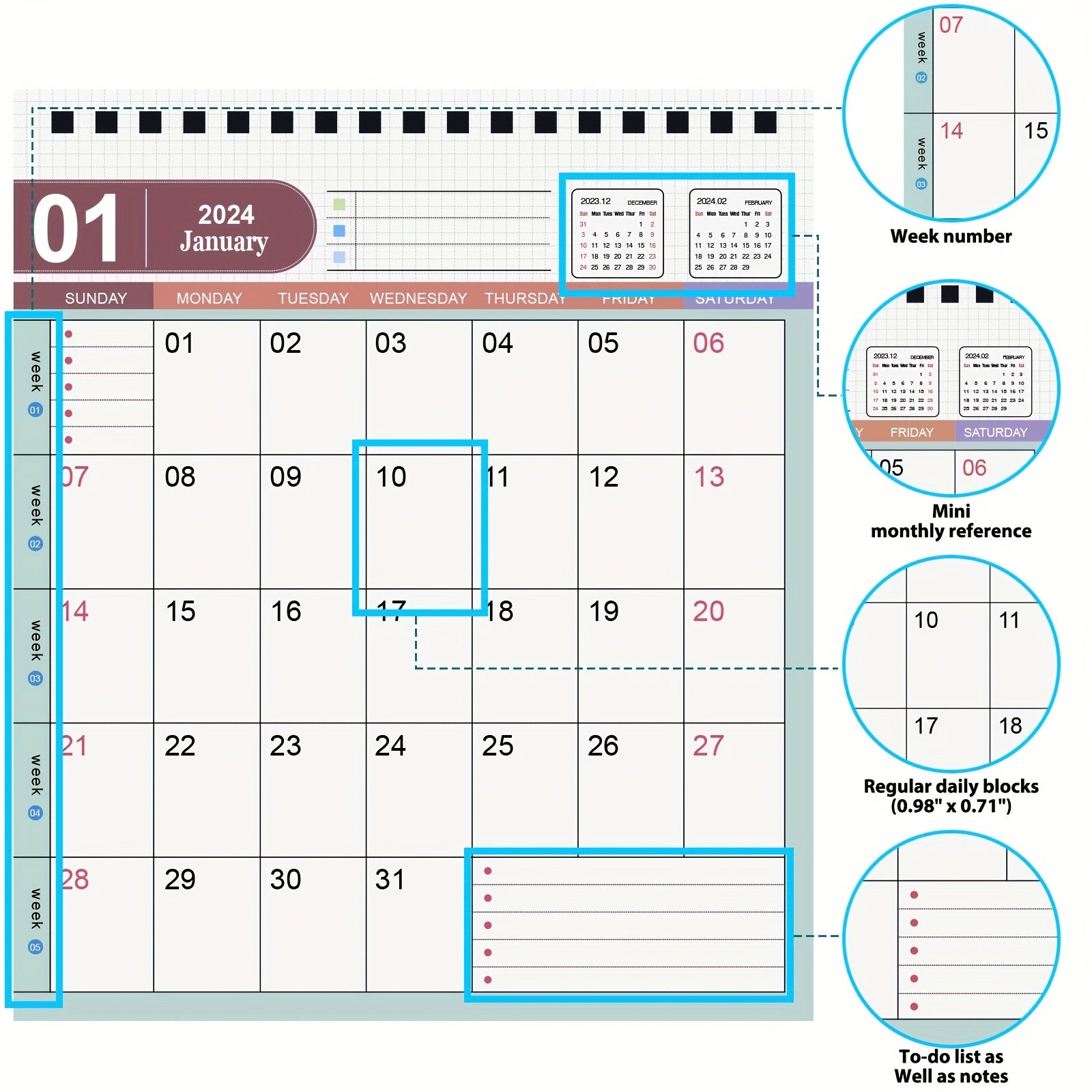 Desk Calendar Standing Flip Small Desktop Calendar