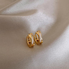 18K Plated Small Hoop Huggie Earrings Ear Buckle Daily Casual