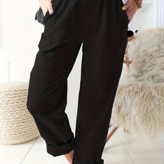  Casual Pants Women's Plus High Rise Loose Fit Trousers