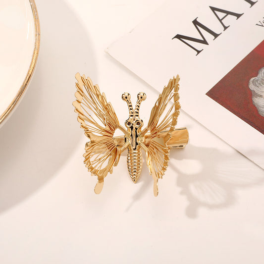 Golden Butterfly Hair Clips 3D Hair Barrettes Clamps Pins Claw Clips