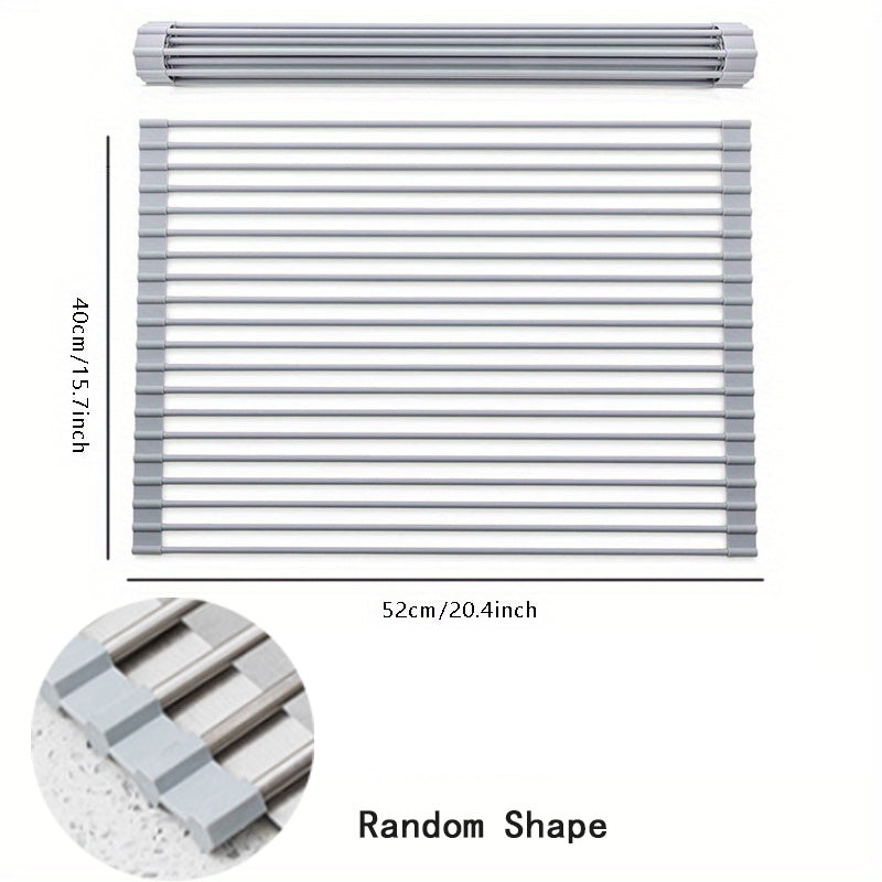 Foldable Stainless Steel Dish Rack for Kitchen Sink Counter