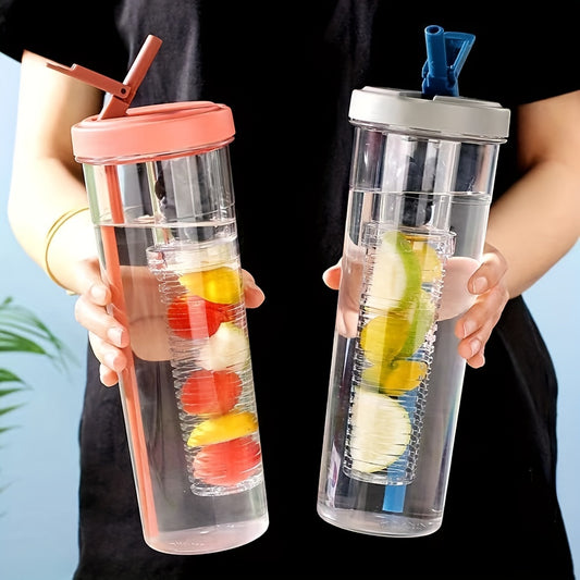 700ml Clear Tumbler w/ Infuser & Straw for Summer & Winter Drinks