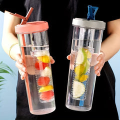 700ml Clear Tumbler w/ Infuser & Straw for Summer & Winter Drinks