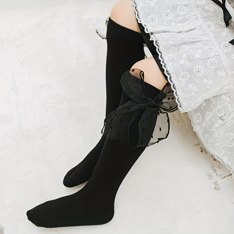 Girls Kids Sweet & Bowknot Crew Socks