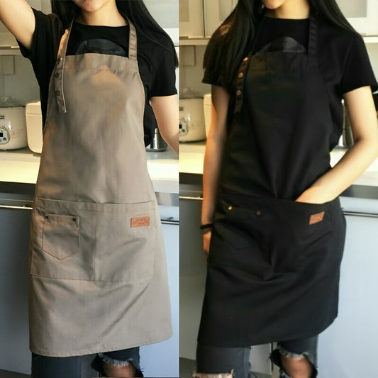 Canvas Poly Pocket Apron for Chefs Kitchen Cooking BBQ