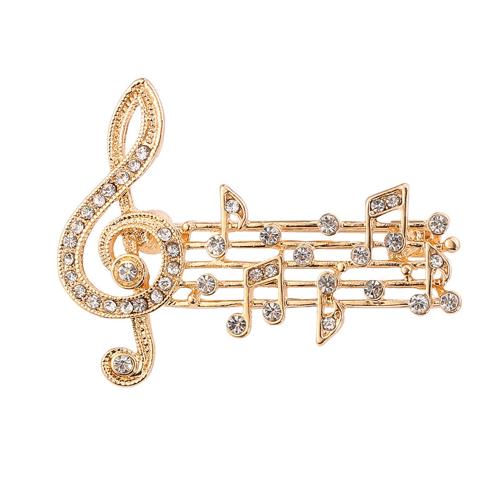 Rhythm Full Drill Jumping Brooch Women's Sweater Corsage Anti-lapsing Pin