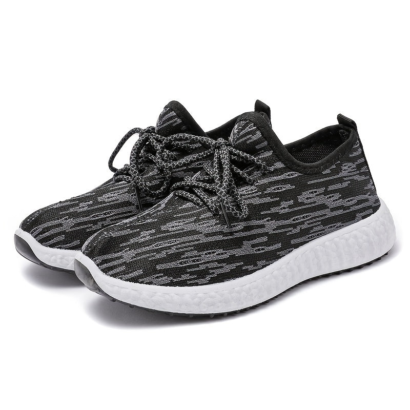 Women's Knitted Road Running Shoes Lightweight & Breathable Lace Up Sports Shoes