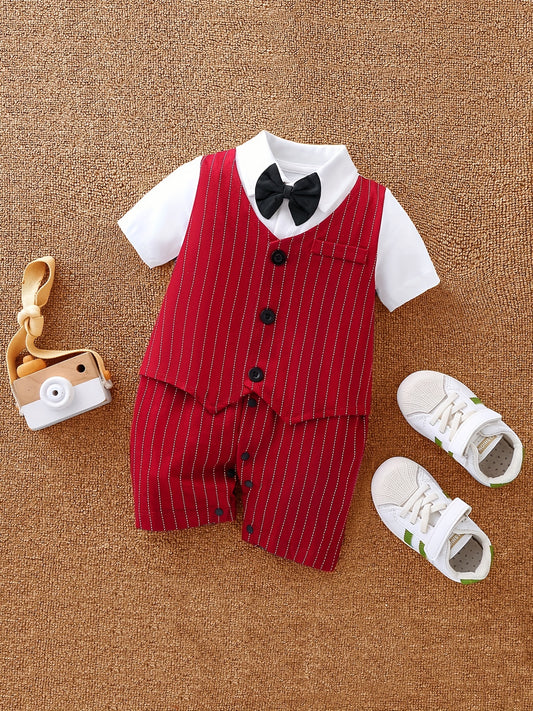 Striped Gentleman Baby Boys Jumpsuit Party Dress