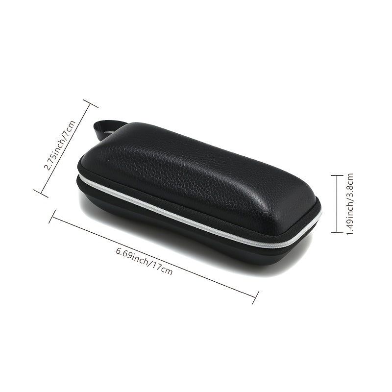 PU Leather Glasses Cases Anti Pressure Zipper Sports Sunglasses Box