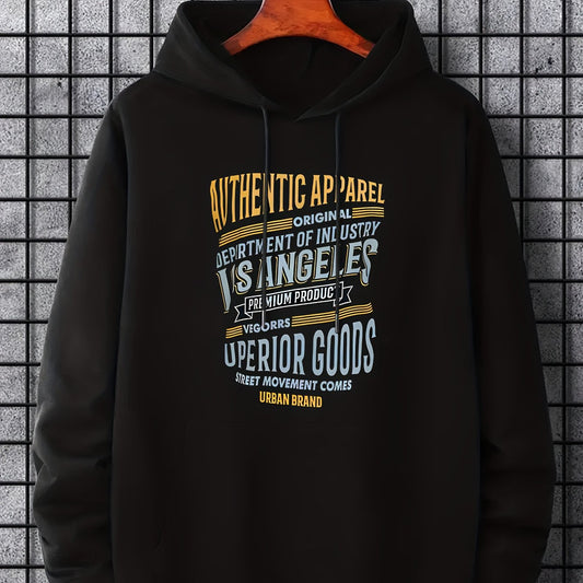 Men's Letter Print Hoodie Casual Stretch Breathable Sweatshirt