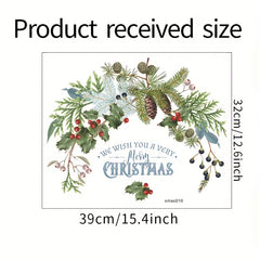 Christmas Wall Stickers Pine Branches Pinecones Decals