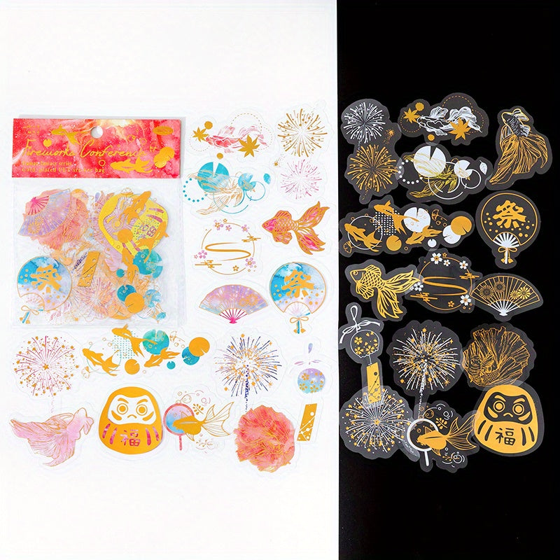30PCS Vintage Plant Flower Stamping DIY Stickers