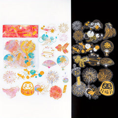 30PCS Vintage Plant Flower Stamping DIY Stickers
