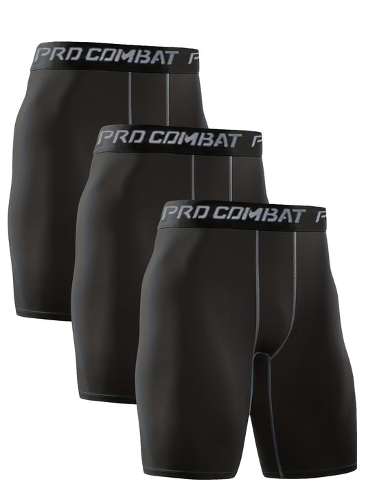Men's Quick Drying Compression Sports Boxer Shorts - Breathable Stretch Shorts
