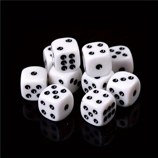 10pcs 16mm Acrylic Six Sided Round Corner Dice Board Game