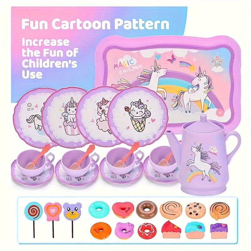 44pc Princess Tea Party Set with Pretend Plastic Teapot Role Playing Toys