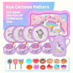 44pc Princess Tea Party Set with Pretend Plastic Teapot Role Playing Toys