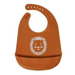Baby Silicone Bib Lion Print Waterproof BPA Free