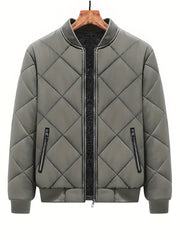 Men's Warm Fleece Baseball Collar Zip Up Jacket Coat