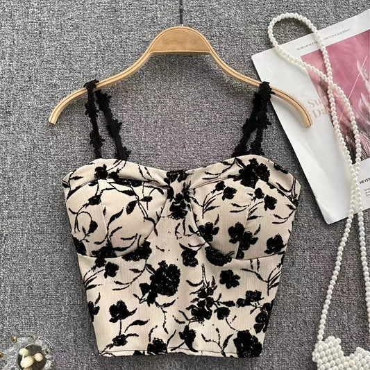 Floral Print Camisole Underwear Top for Teens 13-18 Years