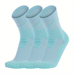 3 Pairs Thickened Non slip Basketball Crew Socks