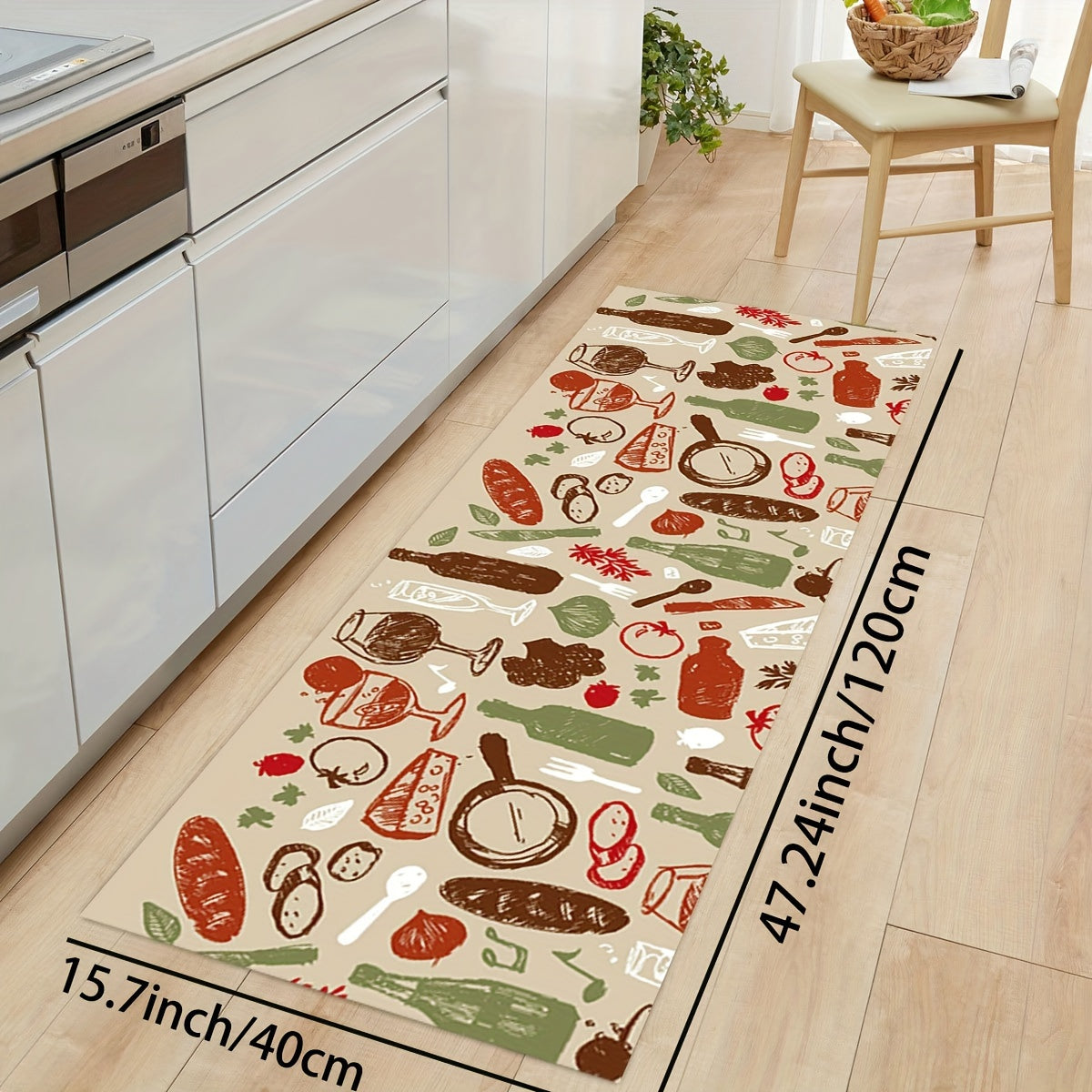 Cartoon Area Rug Hand painted Pattern Floor Mat Machine Washable Carpet