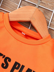 Boys Gamepad Print Casual Outfit T-shirt & Shorts Set