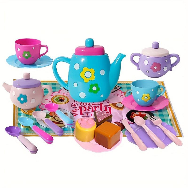 Kids Tea Set Toy with Cake and Teapot