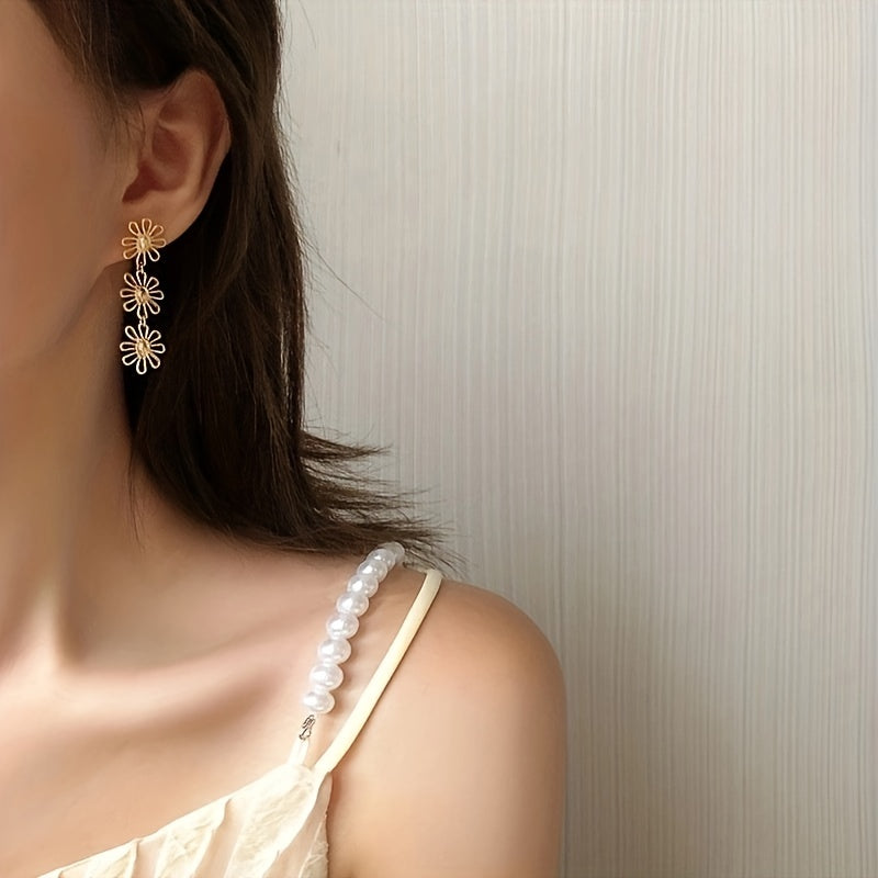 Vintage Daisy Tassel Earrings for Women