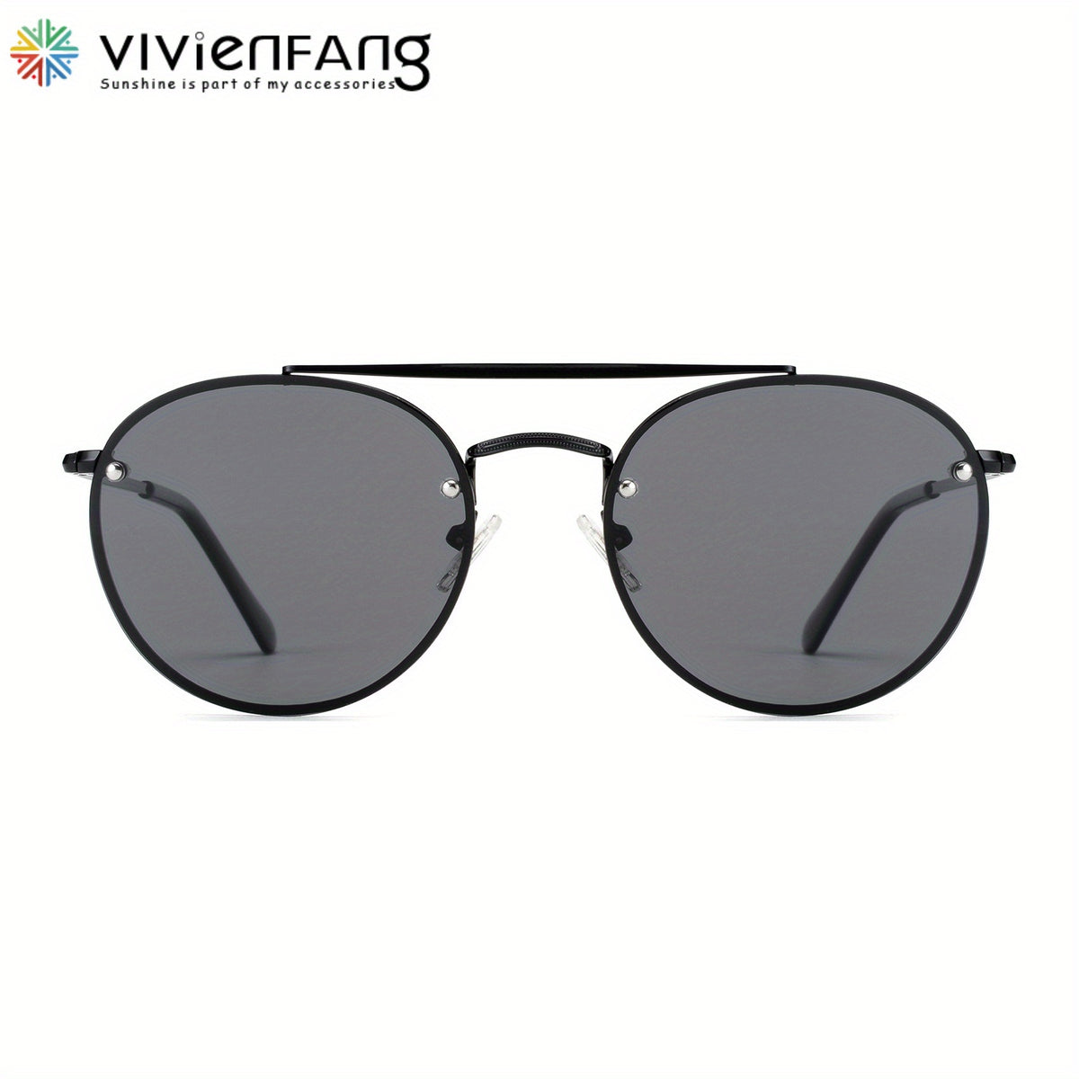 VIVIENFANG Round Polarized Aviator Sunglasses For Men UV Protection