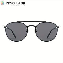 VIVIENFANG Round Polarized Aviator Sunglasses For Men UV Protection