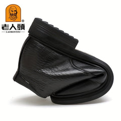 LAORENTOU Crocodile Embossed Oxford Boots