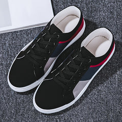 Men's Colorblock Canvas Lace-up Skate Shoes Walking Sneakers