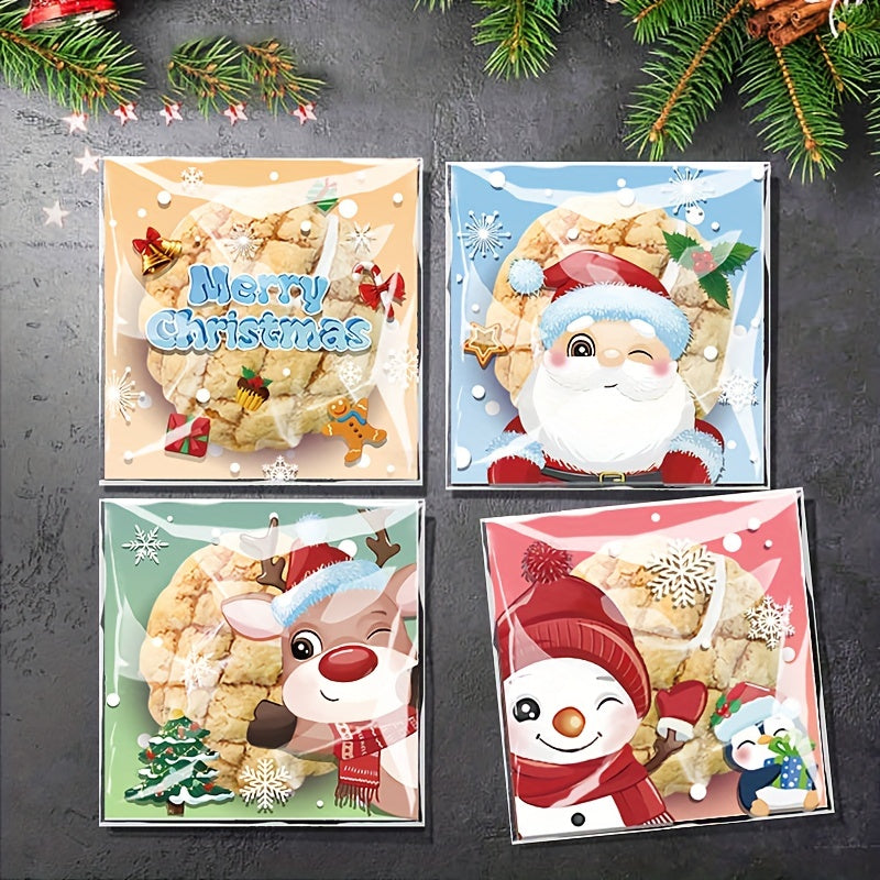 100pcs Christmas Baking Packaging Biscuit Bag Mooncake Biscuit Bag