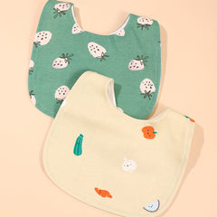 2pcs Baby Bibs Waterproof Drooling Towels U-shaped Design